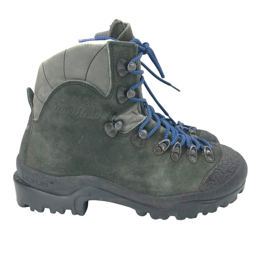MONTRAIL Hiking Boots Womens 7.5/38.5 Green Leather Vibram Sole Made In Italy